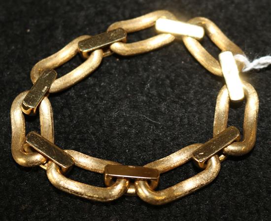 18ct gold large link textured bracelet